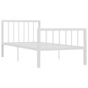 Rama łóżka, biała, metalowa, 100 x 200 cm