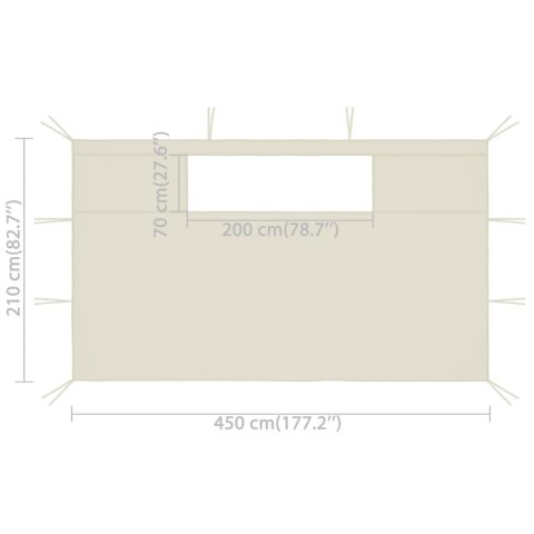 Ścianki do altany, z oknami, 2 szt., kremowe