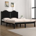Rama łóżka, czarna, lite drewno sosnowe, 200 x 200 cm