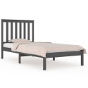 Rama łóżka, szara, lite drewno sosnowe, 90x200 cm