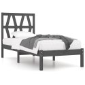 Rama łóżka, szara, lite drewno sosnowe, 90 x 200 cm