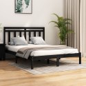 Rama łóżka, lite drewno, czarna, 120x190 cm, podwójna
