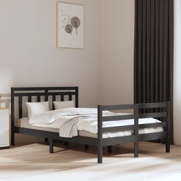 Rama łóżka, szara, lite drewno, 135x190 cm, podwójna