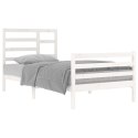 Rama łóżka, biała, lite drewno, 100 x 200 cm