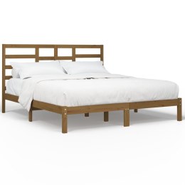 Rama łóżka, miodowy brąz, lite drewno, 200 x 200 cm