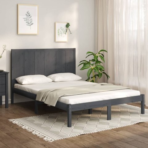 Rama łóżka, szara, lite drewno sosnowe, 120x200 cm