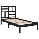 Rama łóżka, czarna, lite drewno, 100 x 200 cm
