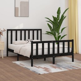 Rama łóżka, czarna, lite drewno, 120x200 cm