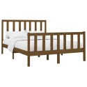 Rama łóżka, miodowy brąz, drewno sosnowe, 150x200 cm, King Size