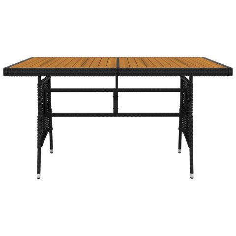 7-częściowy zestaw mebli ogrodowych, polirattan, czarny