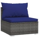 3-osobowa sofa ogrodowa z poduszkami, szary rattan PE