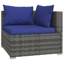 3-osobowa sofa ogrodowa z poduszkami, szary rattan PE