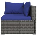 3-osobowa sofa ogrodowa z poduszkami, szary rattan PE