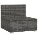 3-osobowa sofa ogrodowa z poduszkami, szary rattan PE