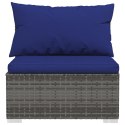 3-osobowa sofa ogrodowa z poduszkami, szary rattan PE