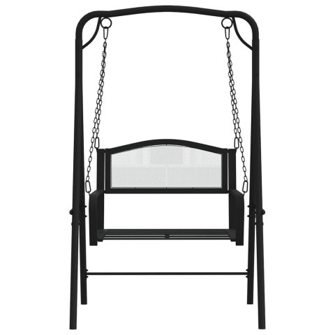Huśtawka ogrodowa, 124 cm, czarna, stalowa