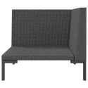 Sofa ogrodowa z poduszkami, zaokrąglony rattan PE