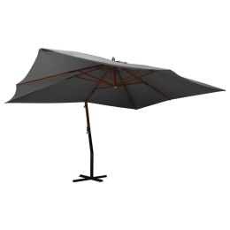 Wiszący parasol z drewnianym słupkiem, 400x300 cm, antracytowy