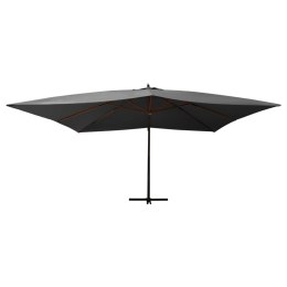 Wiszący parasol z drewnianym słupkiem, 400x300 cm, antracytowy