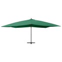 Wiszący parasol z drewnianym słupkiem, 400x300 cm, zielony