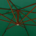 Wiszący parasol z drewnianym słupkiem, 400x300 cm, zielony