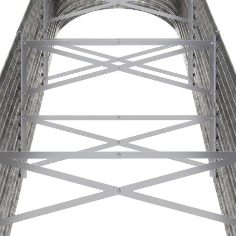 Donica ogrodowa, malowana proszkowo stal, 296x80x68 cm, srebrna