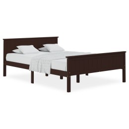 Rama łóżka, ciemnobrązowa, lite drewno sosnowe, 120 x 200 cm