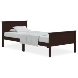 Rama łóżka, ciemnobrązowa, lite drewno sosnowe, 90 x 200 cm