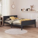 Rama łóżka, szara, lite drewno sosnowe, 120 x 200 cm