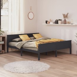 Rama łóżka, szara, lite drewno sosnowe, 180 x 200 cm