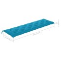 Poduszka na ławkę ogrodową, jasnoniebieska, 180x50x7cm, tkanina