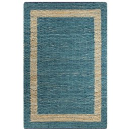 Ręcznie wykonany dywan, juta, niebieski, 120x180 cm
