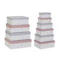 Zestaw pudełek do łączenia w organizer DKD Home Decor Różowy Liliowy Wielokolorowy Karton (43,5 x 33,5 x 15,5 cm)