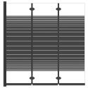 Składany parawan nawannowy, 3 panele, 130x130 cm, ESG, czarny