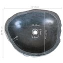 Umywalka z kamienia rzecznego, owalna, 46-52 cm