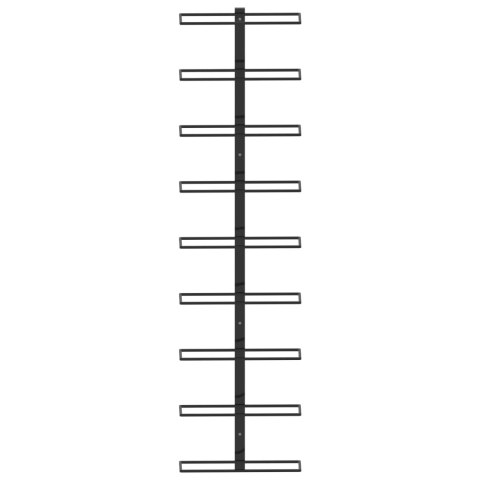 Ścienny uchwyt na 9 butelek wina, czarny, żelazny