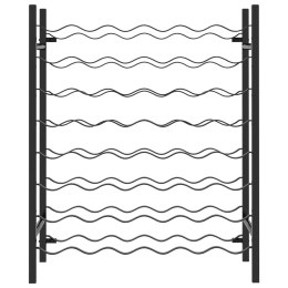 Stojak na 48 butelek wina, czarny, metalowy