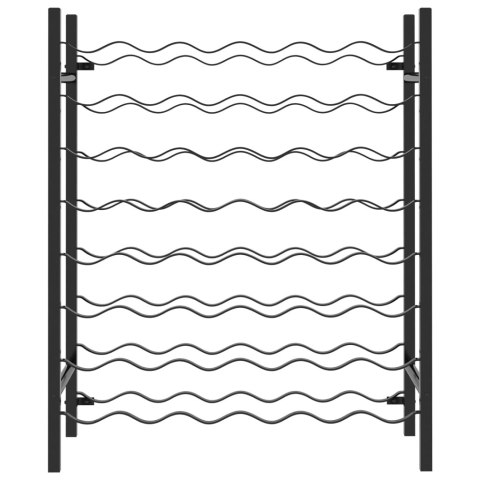 Stojak na 48 butelek wina, czarny, metalowy