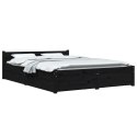 Rama łóżka z szufladami, czarna, 140x190 cm