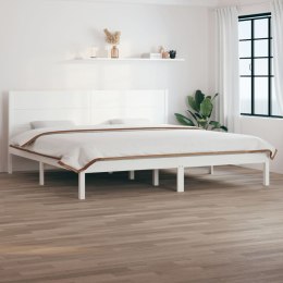 Rama łóżka, biała, lite drewno sosnowe, 200x200 cm