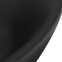 Owalna umywalka z przelewem, matowa czerń, 58,5x39 cm, ceramika