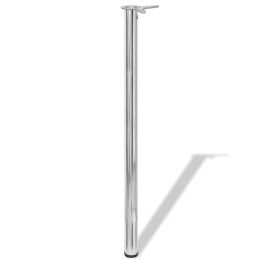 242135 4 Height Adjustable Table Legs Chrome 1100 mm