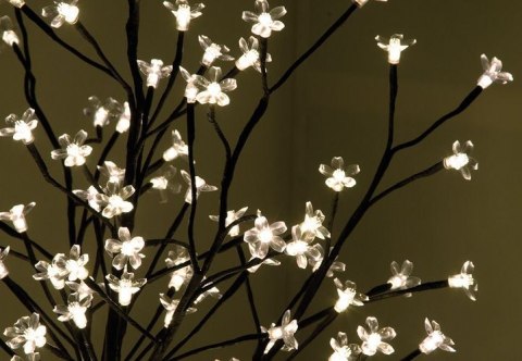 Dekoracyjne LED drzewo z kwiatami - 1,5 m, ciepła biel