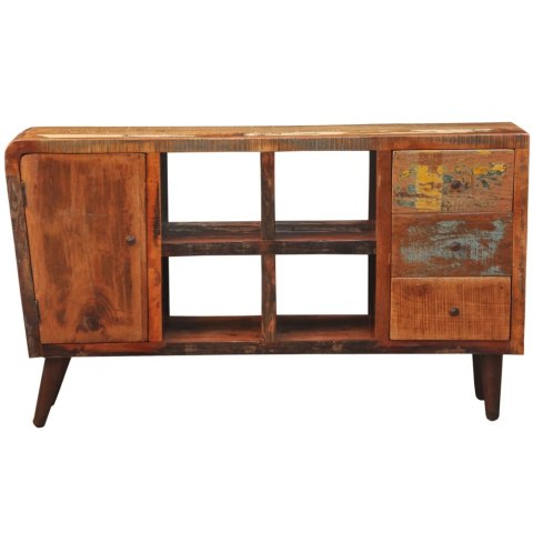 Szafka z drewna odzyskanego, 1 drzwi, 4 półki i 3 szuflady