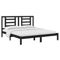 Rama łóżka, czarna, lite drewno, 180x200 cm, Super King