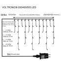 Świąteczny deszcz świetlny - 5 m, 200 LED, ciepła biel