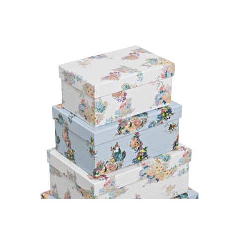 Zestaw pudełek do łączenia w organizer DKD Home Decor Niebieski Biały Kvety Karton (43,5 x 33,5 x 15,5 cm) Zestaw pudełek do łączenia w organizer DKD Home Decor Niebieski Biały Kvety Karton (43,5 x 33,5 x 15,5 cm)