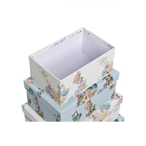Zestaw pudełek do łączenia w organizer DKD Home Decor Niebieski Biały Kvety Karton (43,5 x 33,5 x 15,5 cm) Zestaw pudełek do łączenia w organizer DKD Home Decor Niebieski Biały Kvety Karton (43,5 x 33,5 x 15,5 cm)