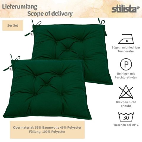 STILISTS Zestaw 2 poduszek na siedzisko 40 x 40 x 8 cm, nieb STILISTS Zestaw 2 poduszek na siedzisko 40 x 40 x 8 cm, nieb