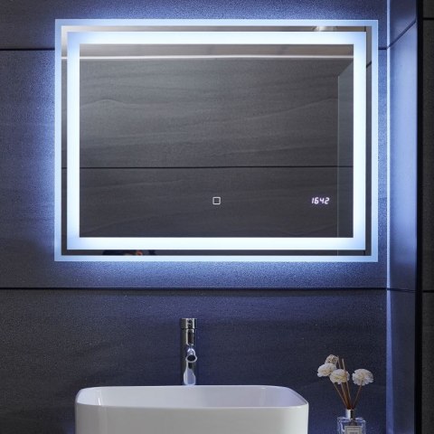 Aquamarin Lustro łazienkowe z oświetleniem LED, 80 x 60 cm Aquamarin Lustro łazienkowe z oświetleniem LED, 80 x 60 cm
